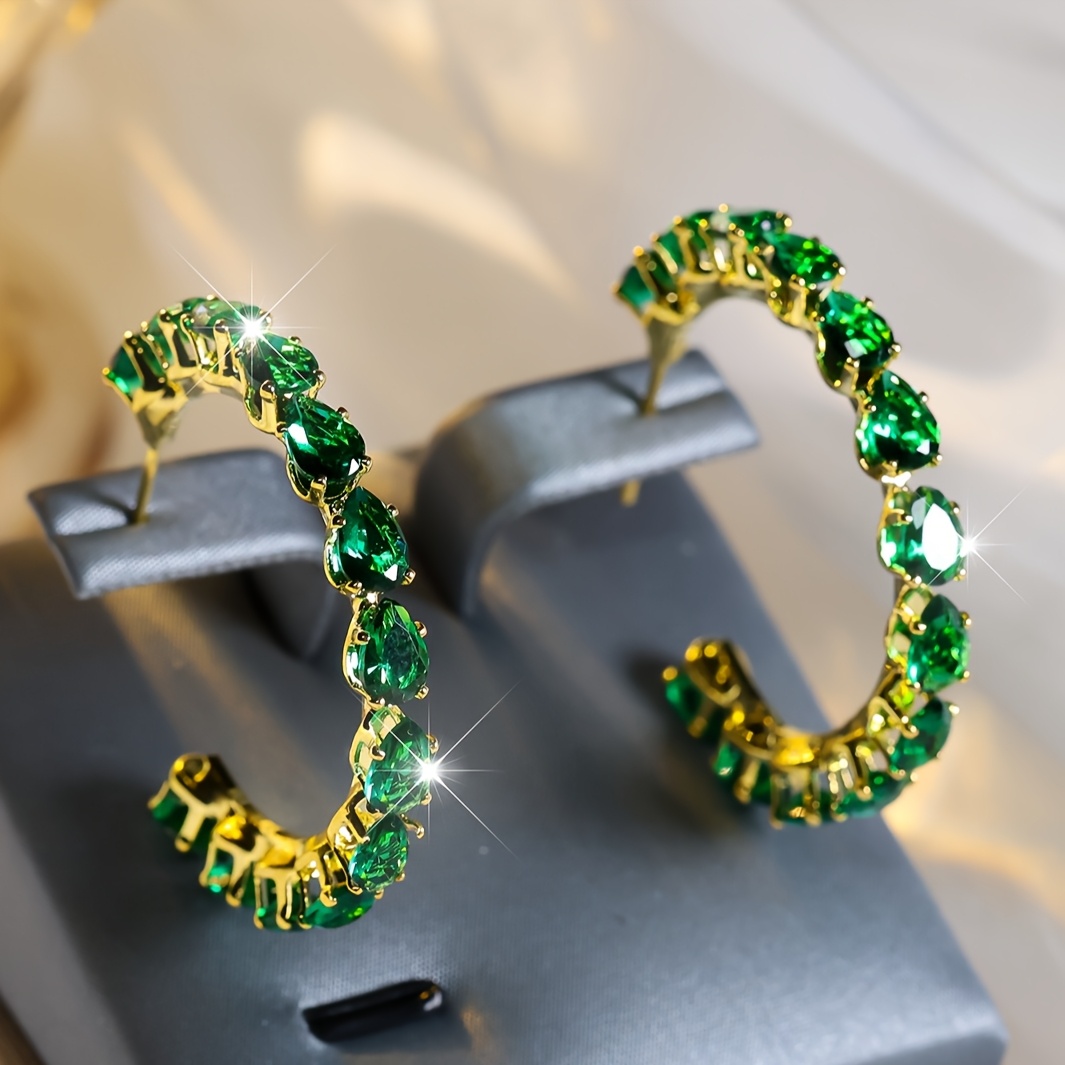 Teardrop-Shaped Full Stone Ultra Sparkle Ear Studs, Valentine's Gift
